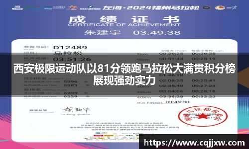 西安极限运动队以81分领跑马拉松大满贯积分榜展现强劲实力